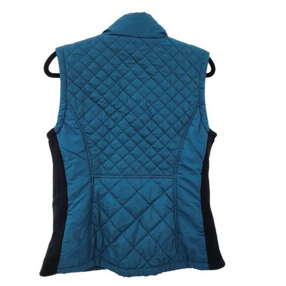 Andrew Marc Womens Teal Quilted Vest M Full-Zip Pockets Gorpcore Granola City - Picture 8 of 11